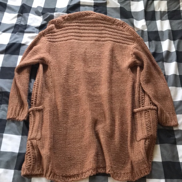 NWT KyeMi BOHO SuperSoft Oversized Knee Length TERRACOTTA BROWN Long Cardigan S - Picture 10 of 14